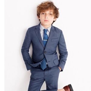 Crewcuts Blue Ludlow Wool Blend Boys Suit Jacket Blazer Size 6